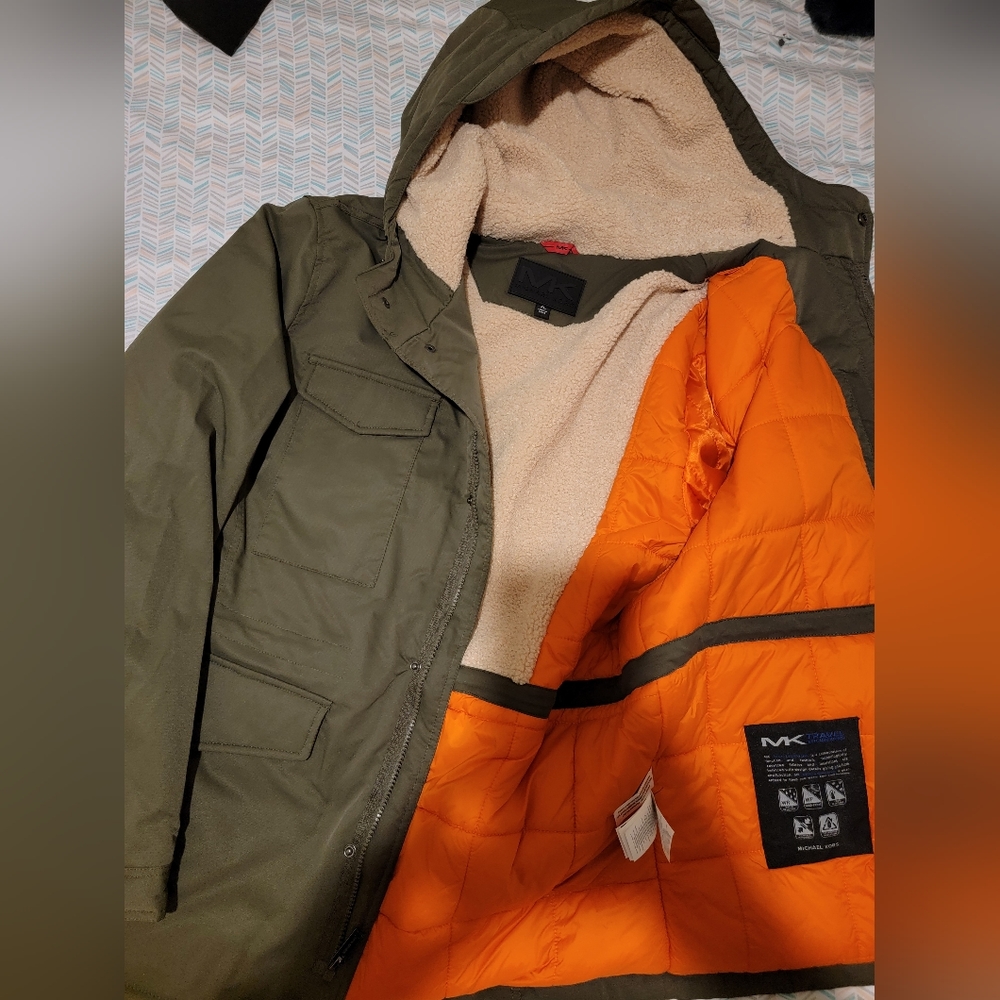 Michael Kors Mens Travel Engineered Coat in Olive